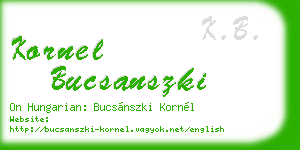 kornel bucsanszki business card
