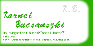 kornel bucsanszki business card